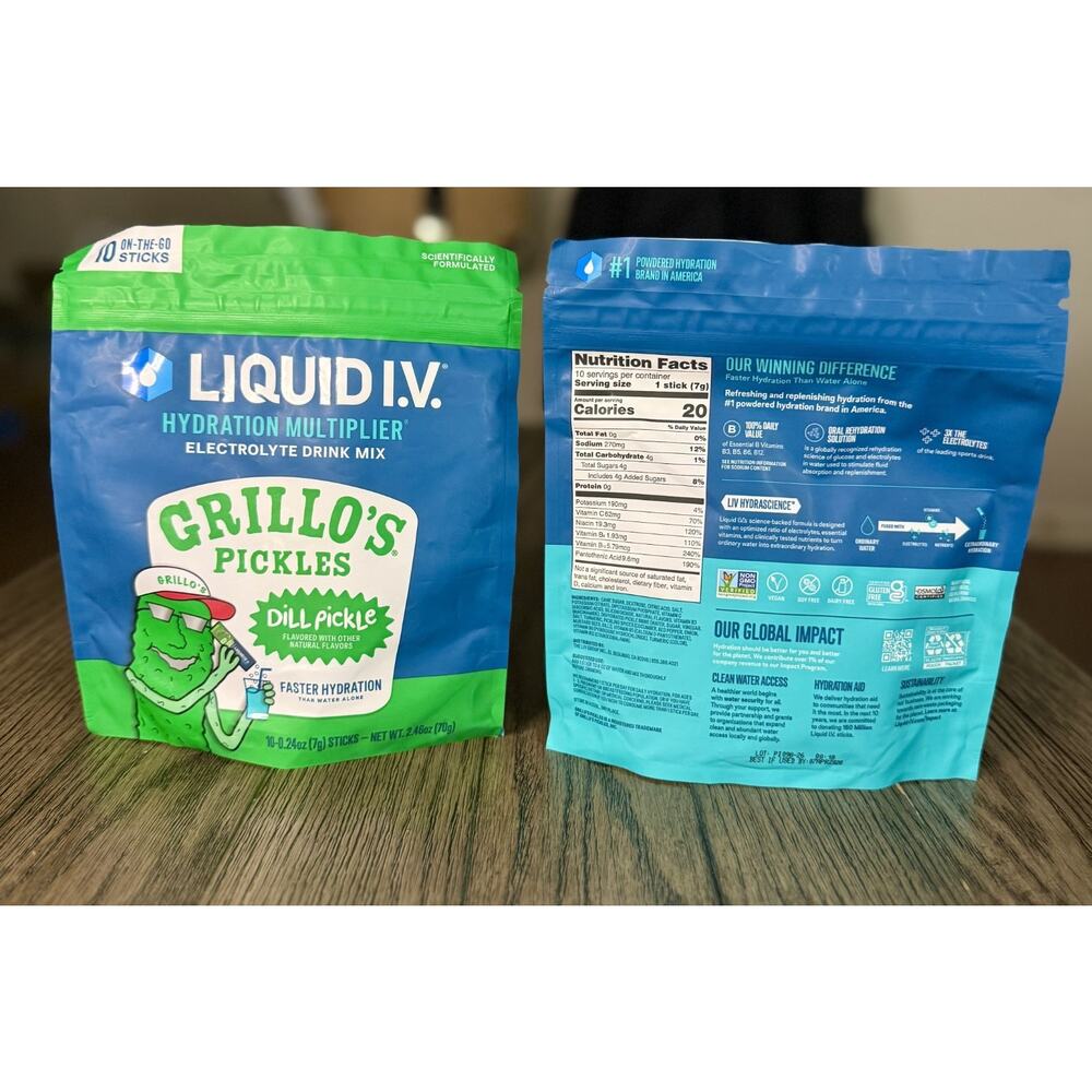 Limited Edition Grillo’s Pickles Hydration Multiplier by Liquid IV (10-sticks)